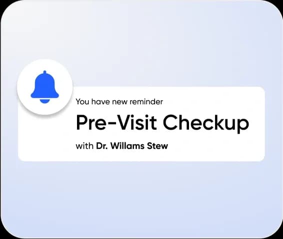Pre-visit checkup reminder notification